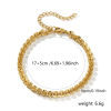 Picture of 1 Piece Eco-friendly PVD Vacuum Plating Minimalist Exquisite 18K Real Gold Plated 304 Stainless Steel Textured Chain Bracelets Unisex Gift 17cm(6.7") long