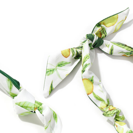 Bild von 18K Echtgold plattiert Spiral Anhänger Charm Schal Kette, 304 Edelstahl & Polyester 80cm, Für Frauen, Blätter Grün Elegant Pastoraler Stil Geschenk, Umweltfreundliche PVD-Vakuumbeschichtung, 1 Strang