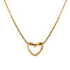 Picture of 18K Real Gold Plated Square Snake Chain Heart Pendant Charm Necklace, 304 Stainless Steel 45cm(17.7"), For Women, Valentine's Day Exquisite Gift, Eco-friendly PVD Vacuum Plating, 1 Piece