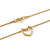 Picture of 18K Real Gold Plated Square Snake Chain Heart Pendant Charm Necklace, 304 Stainless Steel 45cm(17.7"), For Women, Valentine's Day Exquisite Gift, Eco-friendly PVD Vacuum Plating, 1 Piece