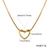 Picture of 18K Real Gold Plated Square Snake Chain Heart Pendant Charm Necklace, 304 Stainless Steel 45cm(17.7"), For Women, Valentine's Day Exquisite Gift, Eco-friendly PVD Vacuum Plating, 1 Piece