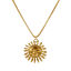 Picture of 18K Real Gold Plated Box Chain Sun Pendant Charm Necklace, 304 Stainless Steel 45cm(17.7") + 5cm(2"), For Women, Galaxy Exquisite Gift, Eco-friendly PVD Vacuum Plating, 1 Piece