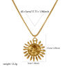 Picture of 18K Real Gold Plated Box Chain Sun Pendant Charm Necklace, 304 Stainless Steel 45cm(17.7") + 5cm(2"), For Women, Galaxy Exquisite Gift, Eco-friendly PVD Vacuum Plating, 1 Piece