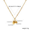 Picture of 18K Real Gold Plated Curb Link Chain Lotus Flower Pendant Charm Necklace, 304 Stainless Steel 45cm(17.7") + 5cm(2"), For Women, 3D, Exquisite Stylish Gift, Eco-friendly PVD Vacuum Plating, 1 Piece