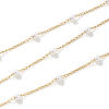 Picture of 1 Piece 18K Real Gold Plated Beaded Chain Necklace, 304 Stainless Steel & Acrylic 45cm(17.7") + 5cm(2"), Chain Size: 1.4mm, For Women, White Acrylic Imitation Pearl, Minimalist Exquisite Gift, Eco-friendly