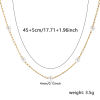 Picture of 1 Piece 18K Real Gold Plated Beaded Chain Necklace, 304 Stainless Steel & Acrylic 45cm(17.7") + 5cm(2"), Chain Size: 1.4mm, For Women, White Acrylic Imitation Pearl, Minimalist Exquisite Gift, Eco-friendly