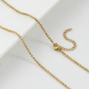 Picture of 2 PCs 18K Real Gold Plated Ball Chain Necklace, 304 Stainless Steel 45cm(17.7") + 5cm(2"), Chain Size: 2mm, For Women, Minimalist Exquisite Gift, Eco-friendly PVD Vacuum Plating