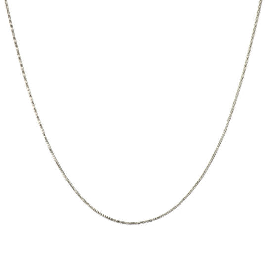 Image de Colliers En Gros Argent Mat en 304 Acier Inoxydable, Chaîne Maille Serpent, aux Femmes Respectueux de la Nature Exquis Minimaliste Cadeau Bijoux pour Détaillants 45cm + 5cm long, Taille de la Chaîne: 0.9mm, 1 Pièce
