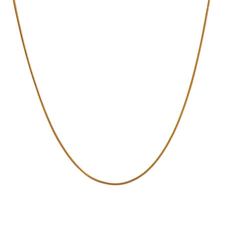 Image de Colliers En Gros Plaqué Or Véritable 18K en 304 Acier Inoxydable, Chaîne Maille Serpent, Unisexe PVD Écologique Imperméable Anti-Tarnissure Hypoallergénique Minimaliste Cadeau Bijoux pour Détaillants 45cm + 5cm long, Taille de la Chaîne: 0.9mm, 1 Kit ( 10 PCs/Kit)