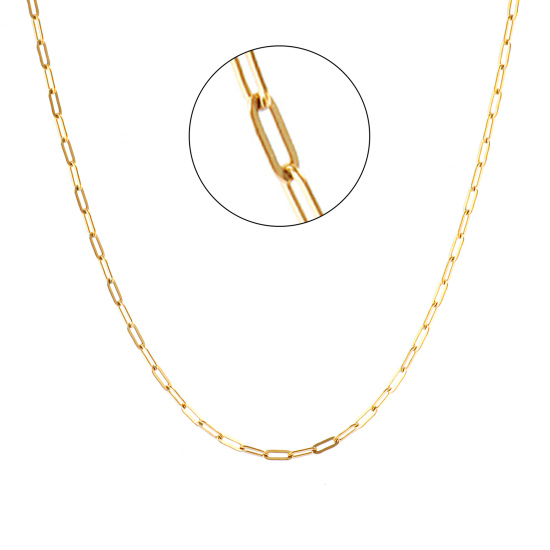 Imagen de Plano Collares Al Por Mayor, Catena di Fermagli 18K Oro Real Chapado 304 Acero Inoxidable, Unisex PVD Ecológico Impermeable Antioxidante Hipoalergénico Elegante Minimalista Regalo Joyería Para Minorista, 45cm + 5cm longitud, Tamaño de la Cadena: 5x2mm, 1 Unidad