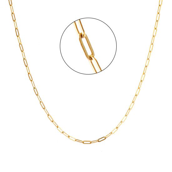 Imagen de Plano Collares Al Por Mayor, Catena di Fermagli 18K Oro Real Chapado 304 Acero Inoxidable, Unisex PVD Ecológico Impermeable Antioxidante Hipoalergénico Elegante Minimalista Regalo Joyería Para Minorista, 50cm + 5cm longitud, Tamaño de la Cadena: 5x2mm, 1 Unidad