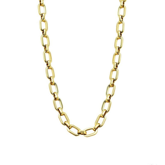 Immagine di Collana All'Ingrosso, Catena a Cavo Placcato Oro 18K 304 Acciaio Inossidabile, Donne PVD Ecologica Semplice Elegante Regalo Gioielli Per Rivenditore, 50cm Lunghezza, 1 Pz