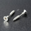 Picture of Double Sided Ear Post Stud Earrings Black Screw 24mm(1") x 8mm( 3/8"), Post/ Wire Size: (21 gauge), 1 Piece