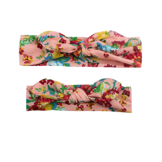 Picture of Headband Bowknot Multicolor Flower Leaves Pattern 23cm 19cm Dia., 1 Set ( 2 PCs/Set)
