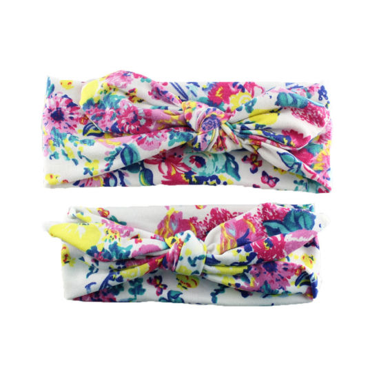 Picture of Headband Bowknot Multicolor Flower Leaves Pattern 23cm 19cm Dia., 1 Set ( 2 PCs/Set)