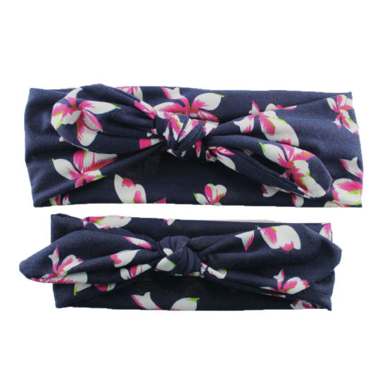 Picture of Headband Bowknot Multicolor Flower Leaves Pattern 23cm 19cm Dia., 1 Set ( 2 PCs/Set)