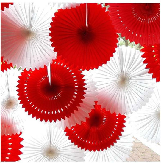 Picture of Paper Party Garland Decorations Flower Red 30cm(11 6/8") x 28cm(11"), 1 Piece