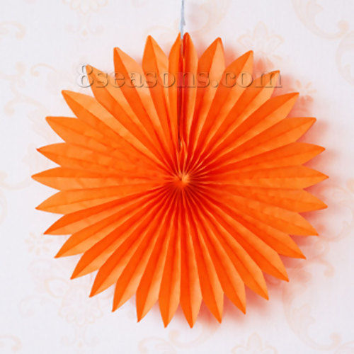 Image de Guirlande Décorative en Papier Fleur Orange 17cm x 7.5cm, 1 Pièce