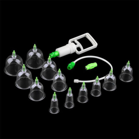 透明-プラスチックカッピング真空中国医療機械吸引12個セット6.5cm（2 4/8 "）直径-3cm（1 1/8"）直径、1 箱 の画像