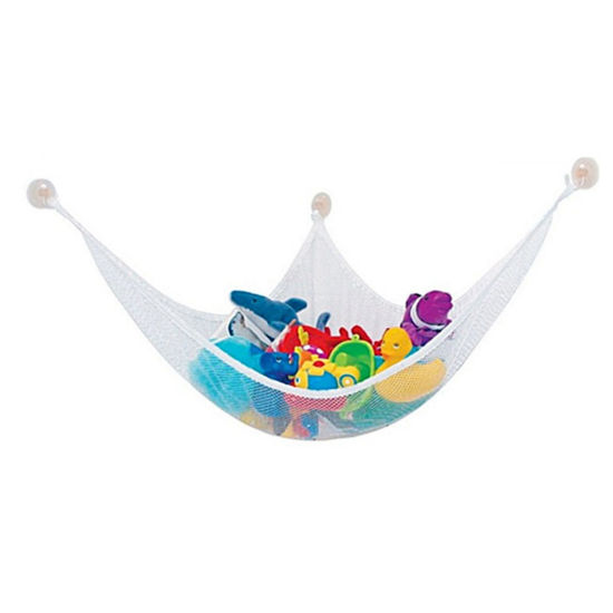 Image de 1 Pièce Hamac en Filet de Rangement pour Jouets d'Enfants en Polyester Blanc 140cm x 80cm