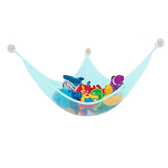 Image de 1 Pièce Hamac en Filet de Rangement pour Jouets d'Enfants en Polyester Bleu 140cm x 80cm