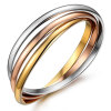 Picture of Stainless Steel Bracelets Gold Plated & Silver Tone Rose Gold Round 24cm(9 4/8") long, 1 Set ( 3 PCs/Set)