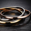 Picture of Stainless Steel Bracelets Gold Plated & Silver Tone Rose Gold Round 24cm(9 4/8") long, 1 Set ( 3 PCs/Set)