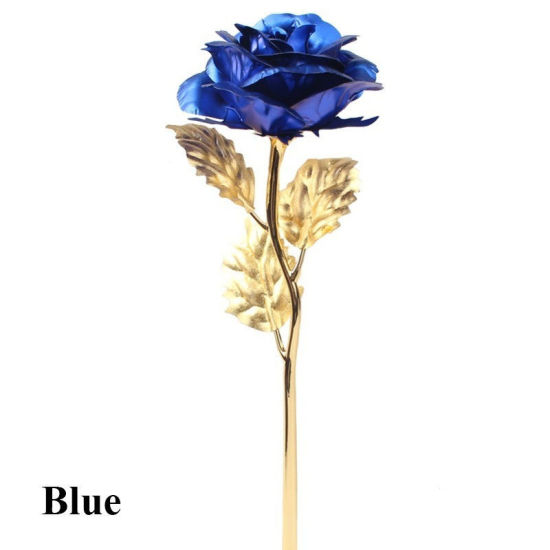 Picture of Aluminum Foil Artificial Flower Rose Flower Golden 24.5cm x 7.5cm, 1 Piece