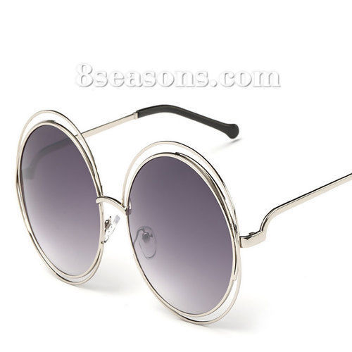 Picture of New big circle round frame sunglasses bicyclic female fashion personality Oculos Feminino sun Glasses for Women