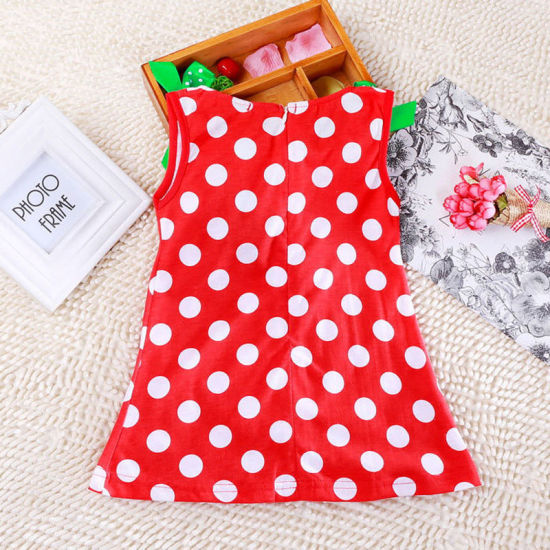 Изображение 1 Piece Cotton Children Kids Dress Christmas Snowman Bowknot Red 80cm