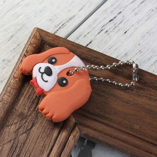 Picture of PVC Cute Rabbit Pet Dog Cat Key Cover Cap Rubber Pug Key Chain