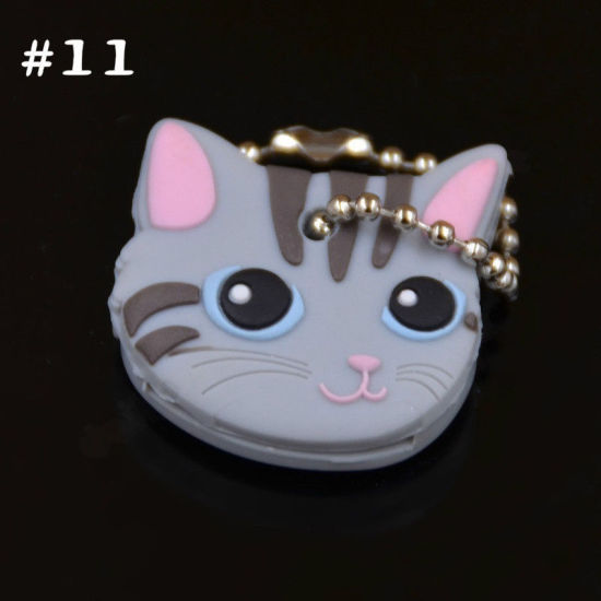 Изображение PVC Cute Rabbit Pet Dog Cat Key Cover Cap Rubber Pug Key Chain