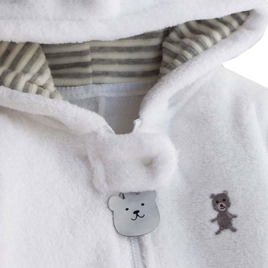 Picture of 56cm Cotton Cute Baby Infant Romper Jumpsuit Bear Animal White 1 Piece