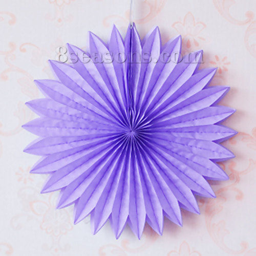 Bild von Papier Girlanden Deko Blumen Violett 17cm x 7.5cm, 1 Stück