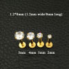Picture of Stainless Steel Ear Post Stud Earrings Gold Plated Round Clear Rhinestone 11mm x 3mm, Post/ Wire Size: 1.4mm, 1 Piece