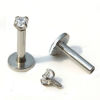 Picture of Stainless Steel Ear Post Stud Earrings Gold Plated Round Clear Rhinestone 11mm x 5mm, Post/ Wire Size: 1.4mm, 1 Piece