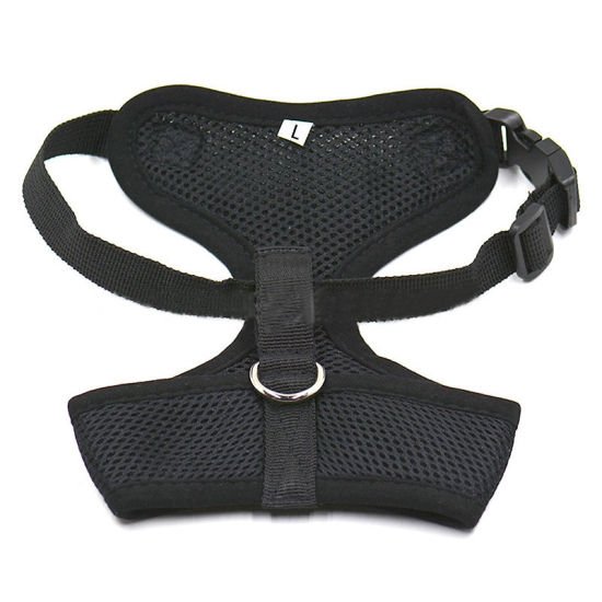 Picture of Pet Vest Chest Strap Traction Rope Leash Harness Black Size L, 1 Set
