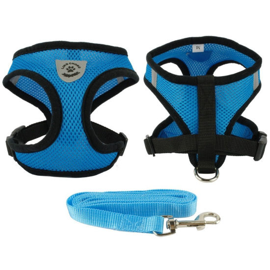 Picture of Pet Vest Chest Strap Traction Rope Leash Harness Blue Size S, 1 Set