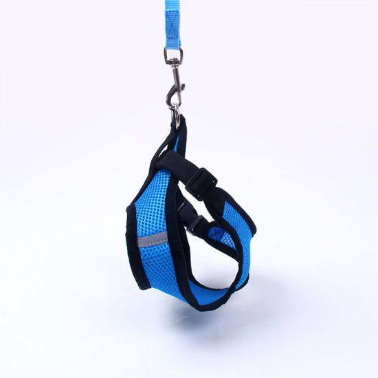 Picture of Pet Vest Chest Strap Traction Rope Leash Harness Blue Size M, 1 Set