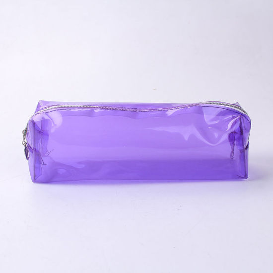 Picture of Cute candy color transparent pencil case large capacity pencil case solid color small fresh paper box