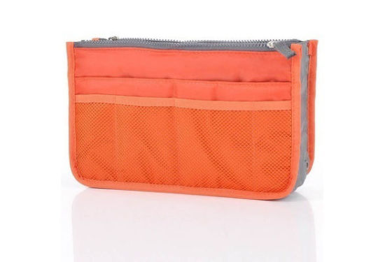 Picture of Polyester Makeup Wash Bag Rectangle Blue 29.5cm(11 5/8") x 17.5cm(6 7/8"), 1 Piece