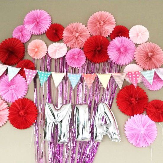 Picture of Paper Party Garland Decorations Light Pink Round 43cm x 41cm, 2 PCs