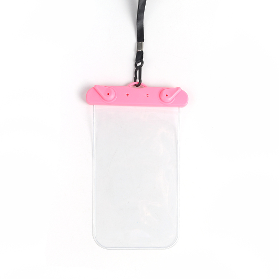 Изображение PVC Waterproof Underwater Phone Pouch Bag Case Pink Rectangle 20.7cm(8 1/8") x 12.5cm(4 7/8"), 1 Piece