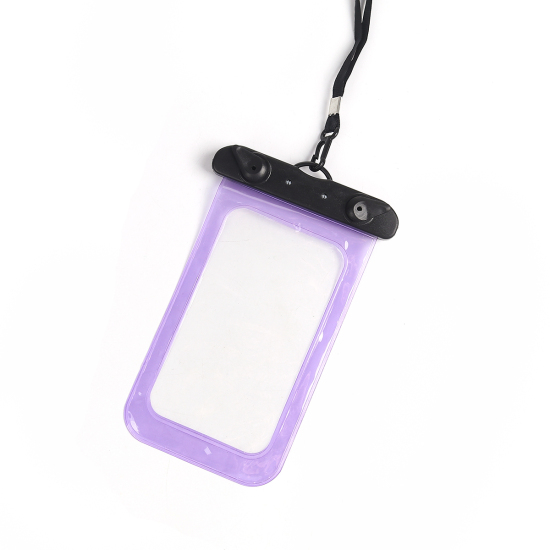 Picture of PVC Waterproof Underwater Phone Pouch Bag Case Purple Rectangle 20.7cm(8 1/8") x 12.5cm(4 7/8"), 1 Piece