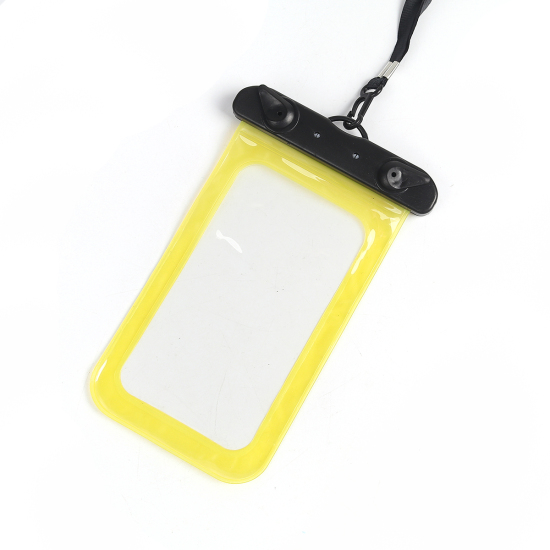 Picture of PVC Waterproof Underwater Phone Pouch Bag Case Yellow Rectangle 20.7cm(8 1/8") x 12.5cm(4 7/8"), 1 Piece