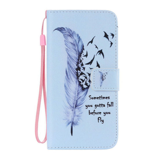 Picture of TPU Phone Cases For Samsung Galaxy S7 Edge Blue Feather 15.7cm x 7.8cm, 1 Piece