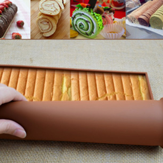 Picture of Silicone Baking Mat Rolling Pad Non-stick Rectangle Coffee 31cm(12 2/8") x 26cm(10 2/8"), 1 Piece