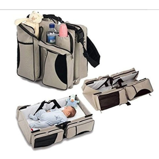 Picture of Coffee - Foldable Crib Bag Portable Mommy Bag 36cm x36cm(14 1/8" x14 1/8"), 1 Set