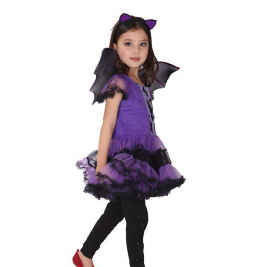 Изображение Органза дети Платье Фиолетовый Бат Хэллоуина 1 Комплект
