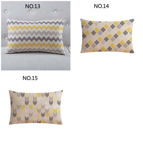 Bild von Baumwolle Heimtextilien Kissenbezug Quadrat Gelb Geometrisch Muster 45cm x 45cm, 1 Stück